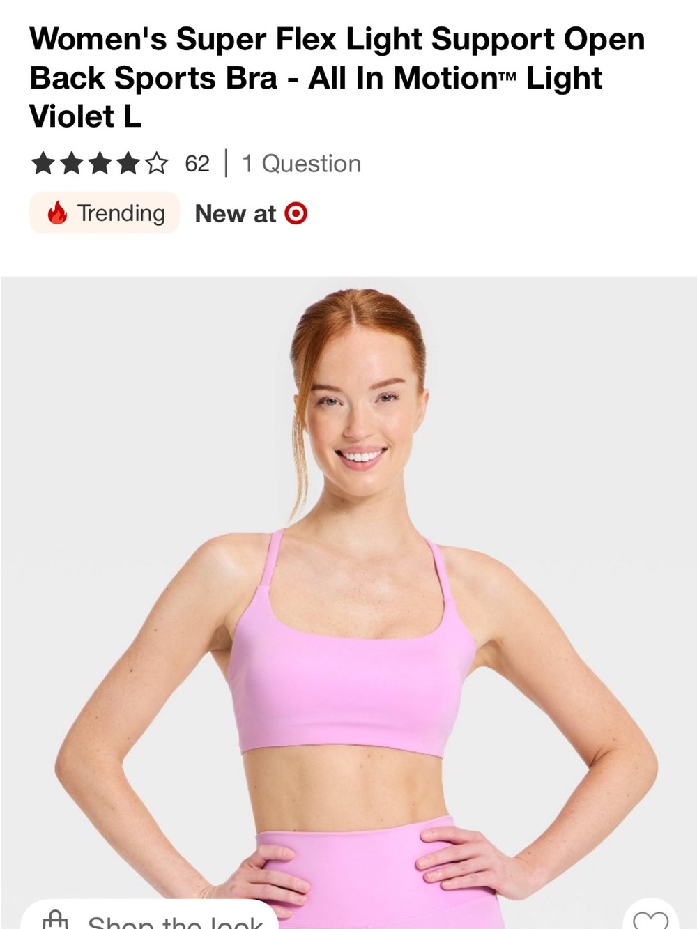 Target Light Violet Scoop-Neck Sports Bra